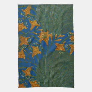 Walter Crane Vintage Daglelie Bloempatroon Theedoek