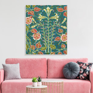 Walter Crane Vintage Lelie en Roos Bloemmotief Canvas Afdruk