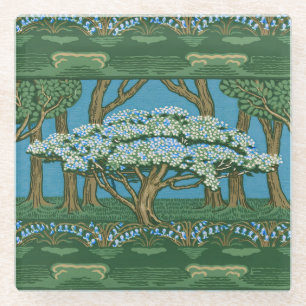Walter Crane Vintage May Tree Forest Behang Glazen Onderzetter