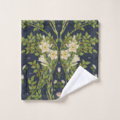 Walter Crane Vintage Navy Wit Leliepatroon Bad Handdoek (Wasdoekje)