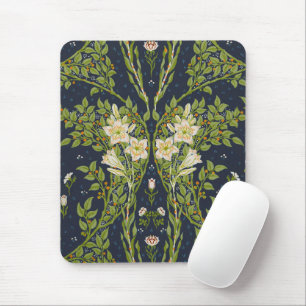 Walter Crane Vintage Navy Wit Leliepatroon Muismat