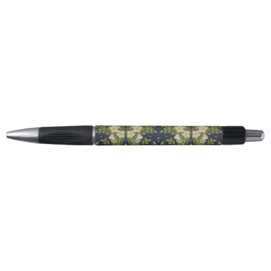 Walter Crane Vintage Navy Wit Leliepatroon Pen (Voorkant)