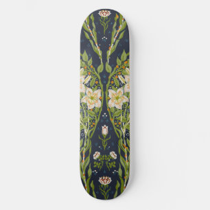 Walter Crane Vintage Navy Wit Lily Patroon Persoonlijk Skateboard