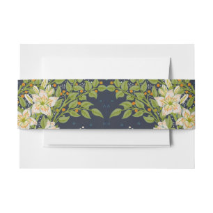 Walter Crane Vintage Navy Wit Lily Patroon Uitnodigingen Wikkel