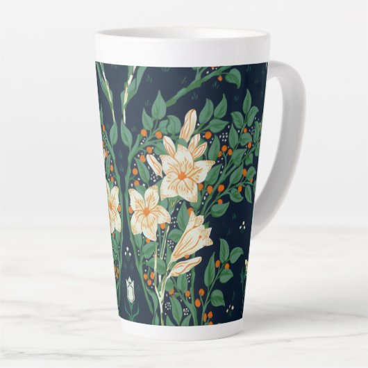 Walter Crane White Lily-Blue Back Latte Mok (Rechterhoek)