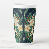 Walter Crane White Lily-Blue Back Latte Mok (Voorkant)