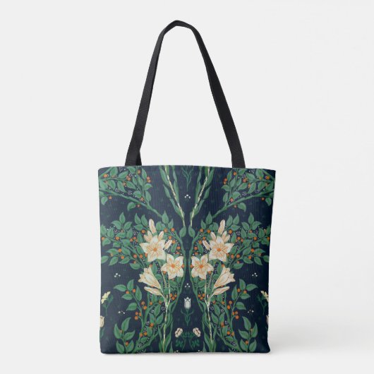 Walter Crane White Lily-Blue Back Tote Bag (Achterkant)