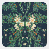 Walter Crane White Lily-Blue Back Vierkante Sticker (Voorkant)
