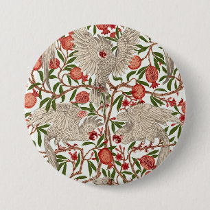 Walter Crane Witte Kaketoe Rode Granaatappel Kunst Ronde Button 7,6 Cm