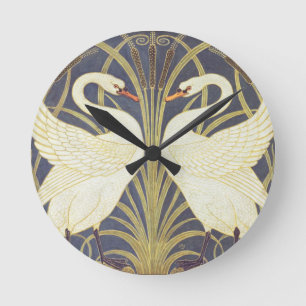 Walter Crane Zwaan, Riet En Iris Art Nouveau Ronde Klok