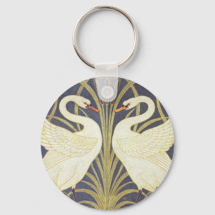 Walter Crane Zwaan, Riet en Iris Art Nouveau Sleutelhanger