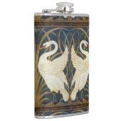 Walter Crane - Zwaan, Rush en Iris Art Nouveau Heupfles (Rechts)