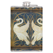 Walter Crane - Zwaan, Rush en Iris Art Nouveau Heupfles (Achterkant)