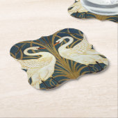 Walter Crane - Zwaan, Rush en Iris Art Nouveau Kartonnen Onderzetters (Gekanteld)