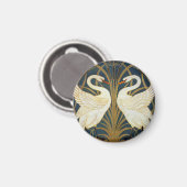 Walter Crane - Zwaan, Rush en Iris Art Nouveau Magneet (Voorkant / Achterkant)