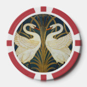 Walter Crane - Zwaan, Rush en Iris Art Nouveau Poker Chips (Voorkant)