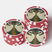 Walter Crane - Zwaan, Rush en Iris Art Nouveau Poker Chips (Opstapeling)