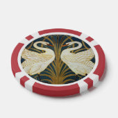 Walter Crane - Zwaan, Rush en Iris Art Nouveau Poker Chips (Enkel)