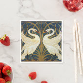 Walter Crane - Zwaan, Rush en Iris Art Nouveau Servet (Insitu)