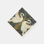 Walter Crane - Zwaan, Rush en Iris Art Nouveau Servet (Hoek)