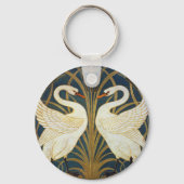 Walter Crane - Zwaan, Rush en Iris Art Nouveau Sleutelhanger (Voorkant)