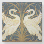 Walter Crane - Zwaan, Rush en Iris Art Nouveau Stenen Onderzetter (Voorkant)