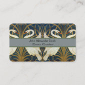 Walter Crane - Zwaan, Rush en Iris Art Nouveau Visitekaartje (Voorkant)