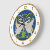 Walter Crane's Art Nouveau Twin Swans Clock Grote Klok (Hoek)