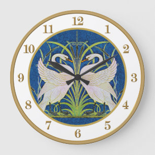 Walter Crane's Art Nouveau Twin Swans Clock Grote Klok