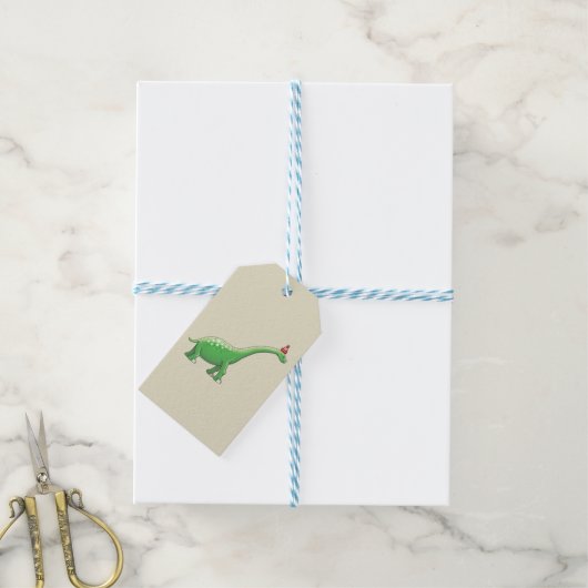 Walter de Dinosaurus Cadeaulabel (Met Touw)