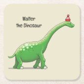 Walter de Dinosaurus Kartonnen Onderzetters (Voorkant)