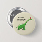 Walter de Dinosaurus Ronde Button 5,7 Cm (Voorkant /achterkant)