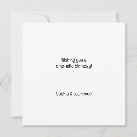 Walter de Dinosaurus Verjaardag Kaart (Achterkant)