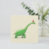 Walter de dinosaurus verjaardagskaart kaart (Staand voorkant)