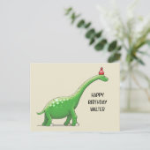 Walter de langnekdinosaurus briefkaart (Staand voorkant)