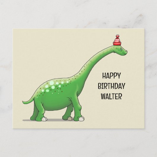 Walter de langnekdinosaurus briefkaart (Voorkant)