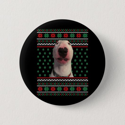 Walter Dog Meme Ugly kerstSweater Xmas Funny Ronde Button 5,7 Cm (Voorkant)
