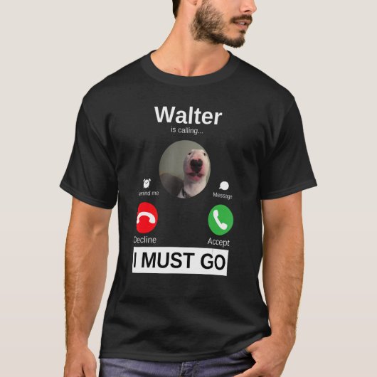 Walter Dog noemt Bull Terrier Animal Humor M T-shirt (Voorkant)