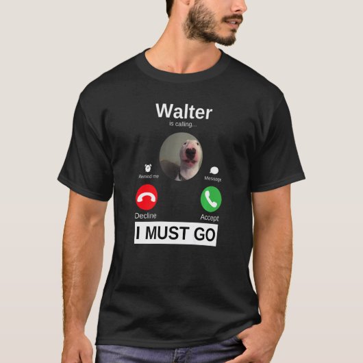 Walter Dog noemt Bull Terrier Animal Humor M T-shirt (Voorkant)