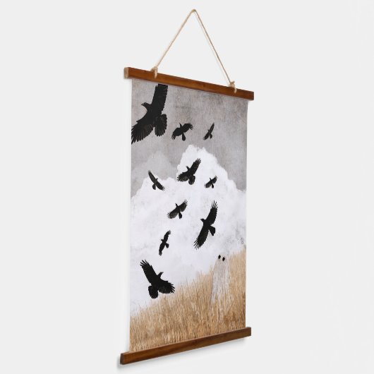 Walter en de kraaien hangend wandkleed (Gebogen)