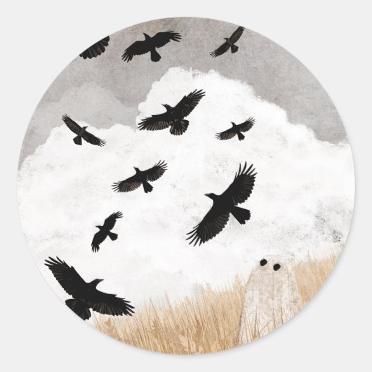 Walter en de kraaien ronde sticker (Voorkant)