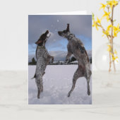 Walter en Luther omhoog, omhoog en weg Wenskaart Kaart (Gele Bloem)