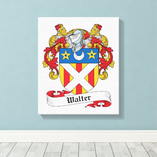 Walter Family Crest Canvas Afdruk (Insitu (Houten vloer))