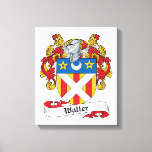 Walter Family Crest Canvas Afdruk