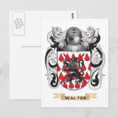 Walter Family Crest (wapenschild) Briefkaart (Voorkant / Achterkant)