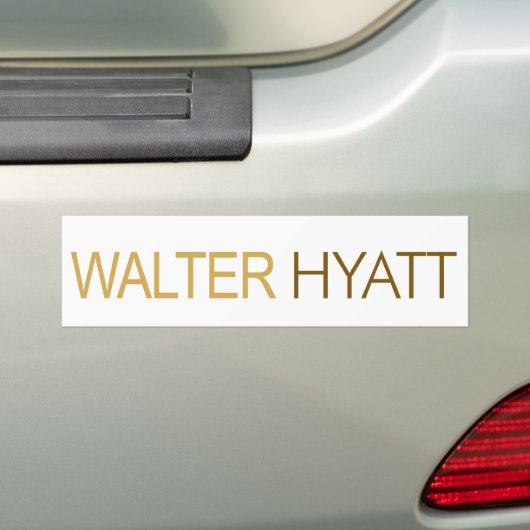 Walter Hyatt Bumpersticker (Op auto)