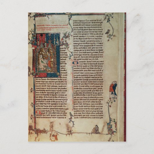 Walter Map neemt een verhaal over de avonturen. Briefkaart (Voorkant)