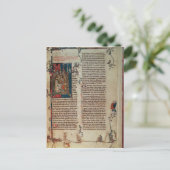 Walter Map neemt een verhaal over de avonturen. Briefkaart (Staand voorkant)