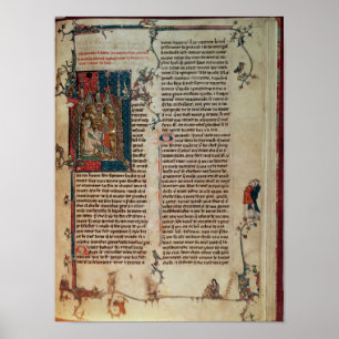 Walter Map neemt een verhaal over de avonturen. Poster