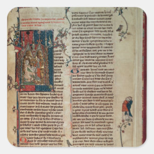 Walter Map neemt een verhaal over de avonturen. Vierkante Sticker